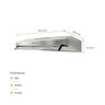 CAMPANA LINEAL NUEVA ROMA 2 MOTORES 3 VELOCIDADES 450 M3/H 59.5X48.5X13.5 CM