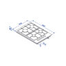 ENCIMERA A GAS SOLCO073 60 CM 4 QUEMADORES 65X45 CM