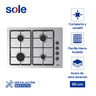 ENCIMERA A GAS SOLCO048V2 60 CM 4 QUEMADORES 65X45 CM