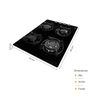 COCINA A GAS SOLCO047V3 VIDRIO TEMPLADO DOMÉSTICO 4 QUEMADORES 65CM