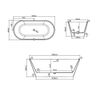 KLIPEN TINA FREESTANDING MARINE-T NEGRO 168X80X58 CM OVALADO
