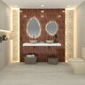 PORCELANATO ESMALTADO LUME CARAMEL STRUTTURA 3D RAKE LUX MARRÓN BRILLO 6X24 CM