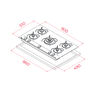 ENCIMERA A GAS GBC-95030 KB 90 CM 5 QUEMADORES 90X51X11 CM